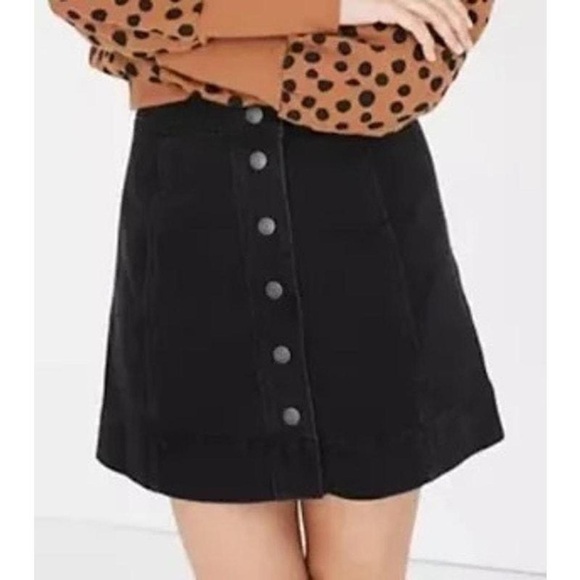 Madewell Metropolis Snap Jean Skirt Rawley Black Size 6 - Picture 4 of 11